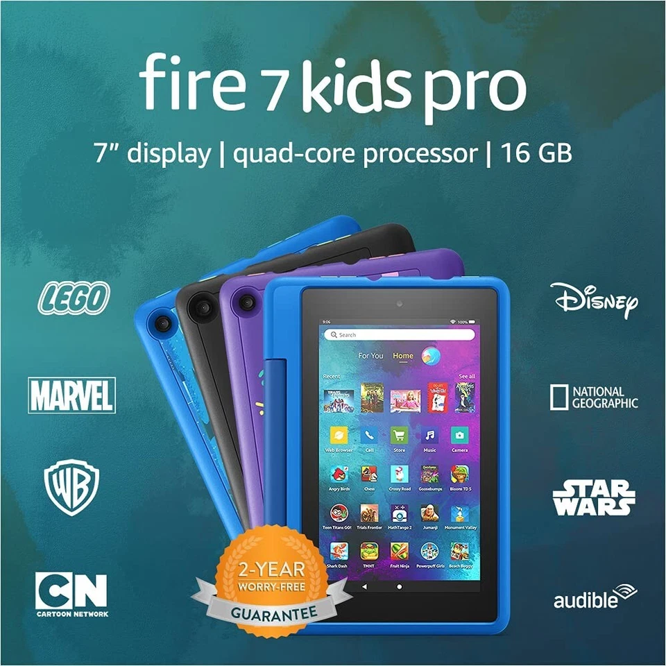 Fire 7 Kids Pro Black Tablet 7" Display ages 6+, 16 GB - USA IMPORT - Image 2 of 4