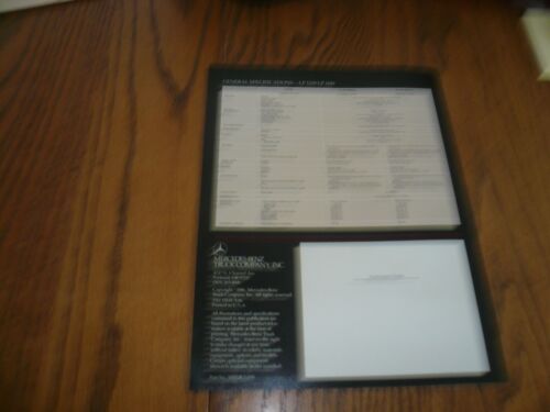 Mercedes-Benz LP 1219/LP 1419 Sales Brochure Standard Specifications - Vintage - Picture 3 of 3