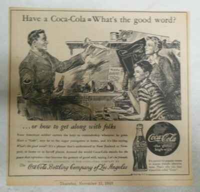 Coca-Cola ad: Fantastic Frank Godwin Artwork! 1940's 7 x 7 inches Model Plane !