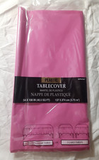 lot of 4 Plastic Tablecover 54 x 108 Tablecloth, pink green purple black dot