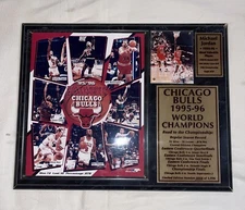 Chicaco Bulls 1995-96 World Champions Plaque #8/1996 Michael Jordan MVP 1990s