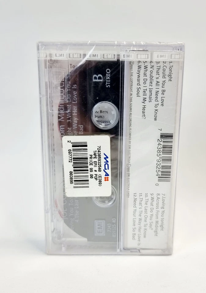 Vintage Joe Cocker Across The Midnight Cassette Tape New Sealed EMI 1997 Rare - Image 2 of 4