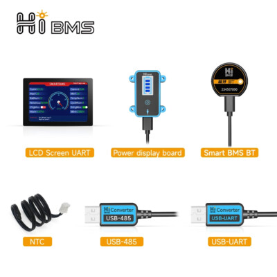 For Daly BMS Bluetooth Module/ 485 / UART /Capacity Indicator/ LCD Touch Control