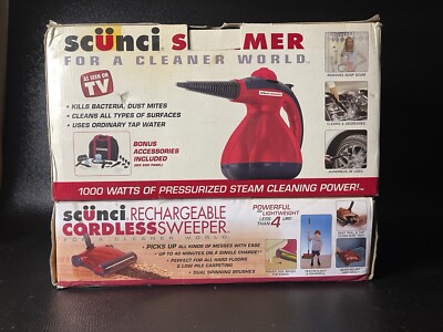 SCUNCI Steamer SS1000 Steam Cleaner + Floor Steamer Kit NEW NOS Unopened