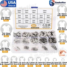 380Pcs Stainless Steel E-Clip Circlip Kit External Retaining Ring Set 14 Sizes