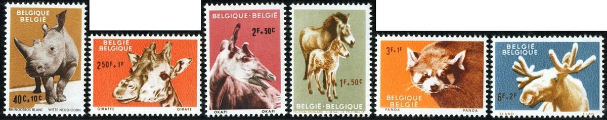 ベルギー　ページ FAU1 Belgien 1182/87 1961 Fauna Tiere Zoo Antwerpen MNH | eBay