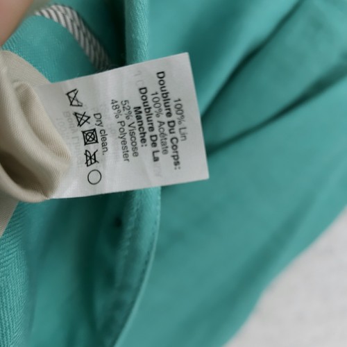 J. CREW Factory Schoolboy Blazer 100% Linen Teal Blue Size 0 - Picture 7 of 7