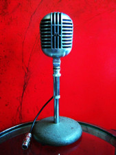 Vintage RARE 1950s Astatic DR-10 crystal microphone w period Atlas DS-5 stand