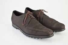 Prada 2E1049 Sawtooth Lug Sole Derby Men Brown Shoes Size UK8 US9 (DUTY FREE)