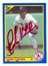 Randy Kutcher autographed baseball card (Boston Red Sox) 1990 Score #551
