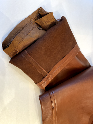 Súper Suave Medio Marrón DAKS London Mujer Lujo Cuero Real Pantalón - Imagen 4 de 12
