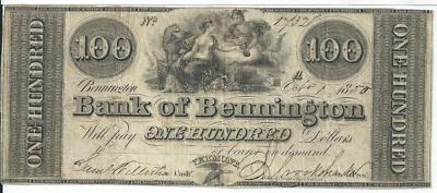 100 1850 Vermont Bank Of Bennington G22 Maids Seated 1432 Ebay