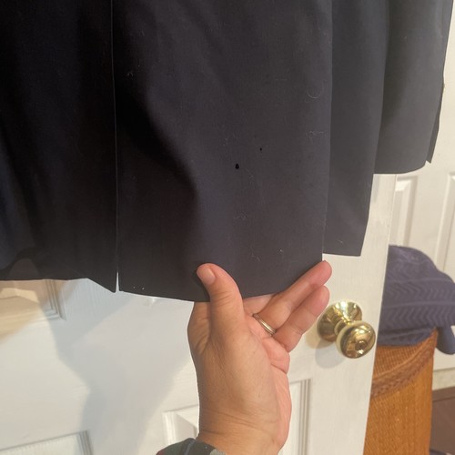 Ralph Lauren Sport Jacket Mens Navy Blue Wool Blend Blazer Gold Button Size 46R - Picture 15 of 16
