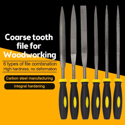 6pcs-Carbon Steel Rasp Needle File Wood Hand Tools Set 