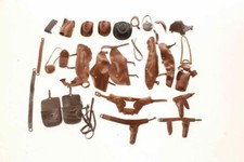 Vintage Marx Western Action Figure Accessories Hats Saddlebags Holsters  More