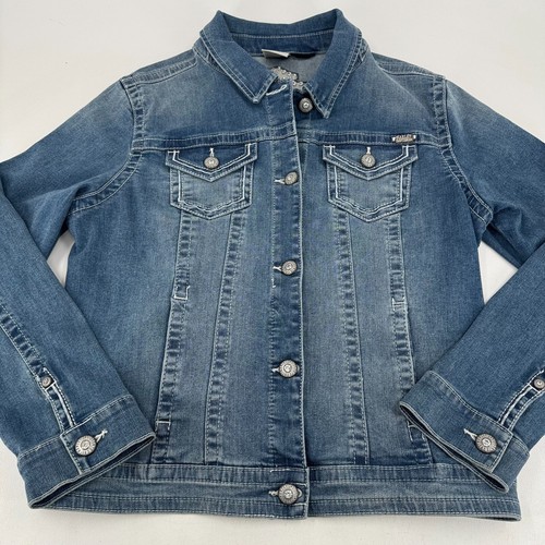 Harley Davidson Motorcycles WOMENS Blue Button Close Embellished Denim Jacket XL - Picture 3 of 24