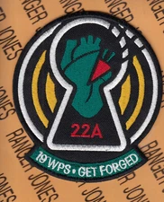 USAF Air Force 19th Weapons Squadron 22A 4" patch c/e