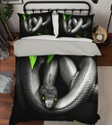 3D Black Snake A42 Animal Bed Pillowcases Quilt Duvet Cover Set Queen King Zoe