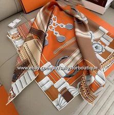 Sallys Heavy 18 Momme Twill Silk Wrap Scarf Flowers Print Double Face Shawl 35"