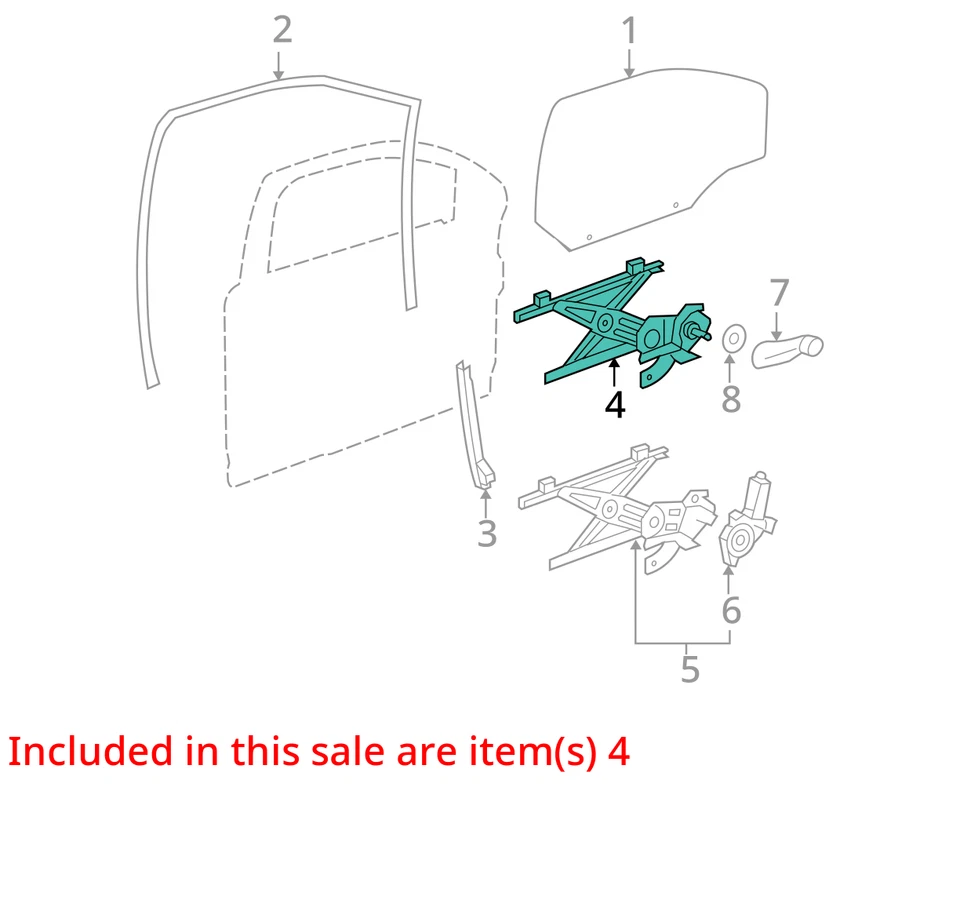 2005-2010 Chevrolet Cobalt LS Passenger Front Window Regulator/Moter Assembly - Image 3 of 4