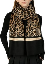 Winter Leopard Scarf for Women - Soft Animal Warm Cashmere Feels Long Shawls Wra