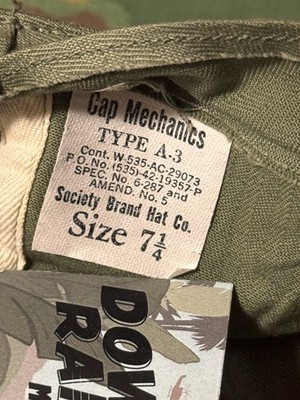 帽子 Used good condition NOS Vintage WWII U.S. Army Air Force A3 Mechanic HBT Cap Size 7 1