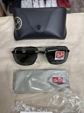 Ray Ban RB3492 002 Polished Black Frame Crystal Green Lens Sunglasses 62 16 130