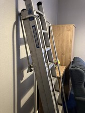 2 Section Loft Attic Ladder Handrail Aluminium Heavy Duty 2.69m 8ft 150kg Load