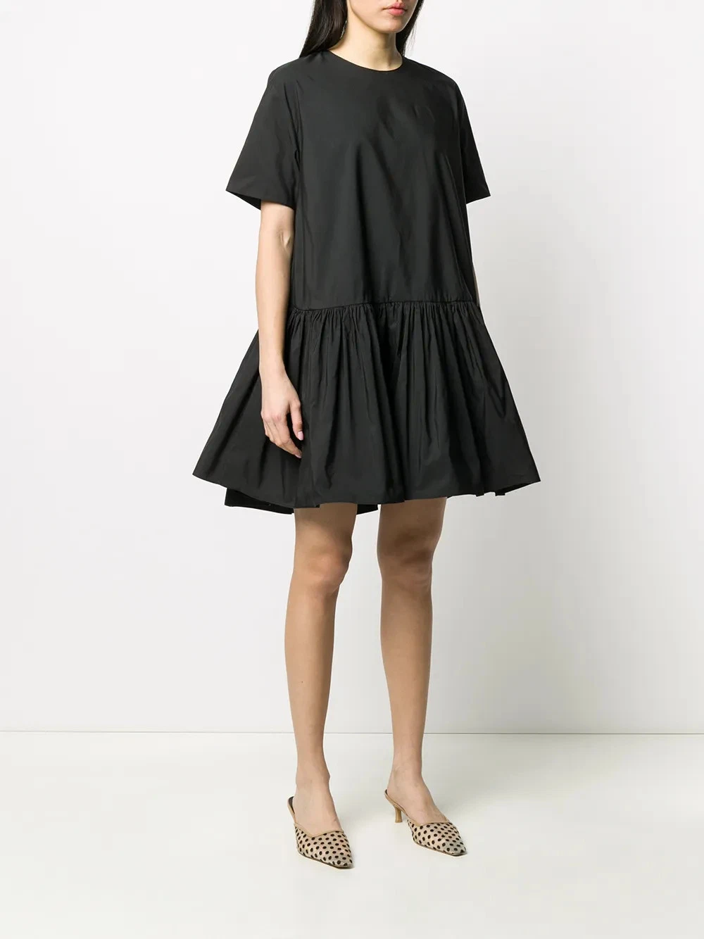 Abito Valentino Garavani A Line manica corta plissettato