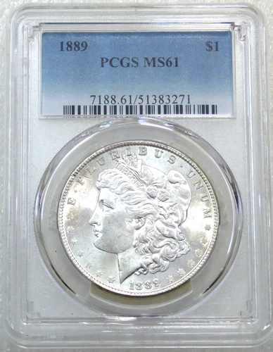 1889 P Morgan Silver Dollar PCGS MS61 Bright Just Graded PQ New Holder #R265H