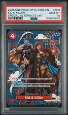 2026 ONE PIECE OP14-EB04-THE AZURE SEA'S SEVEN #003 KID & KILLER PSA 10