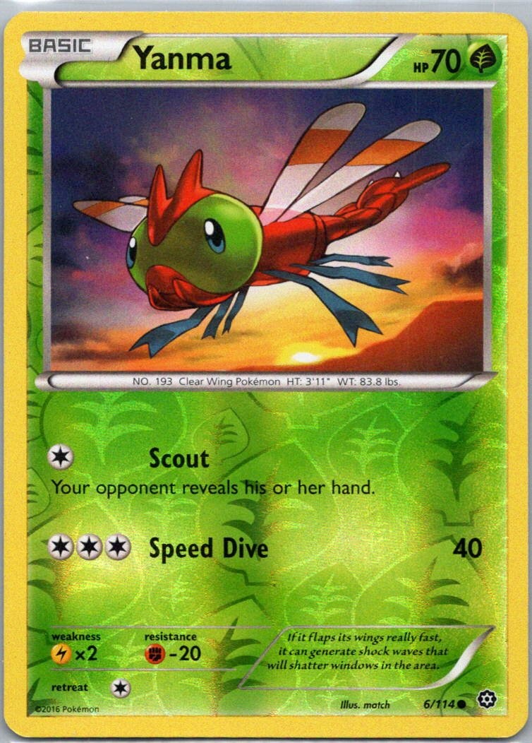 Pokemon TCG Yanma 6/114 Steam Siege Rev Holo LP