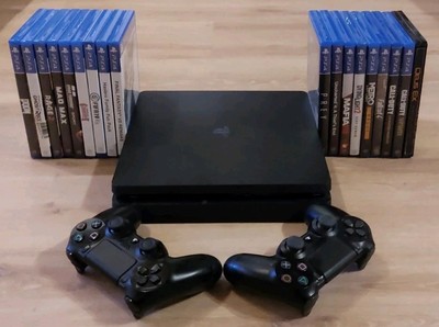 Sony PlayStation 4 Slim 500GB, 2 Controller, 18 Spiele, Top Zustand