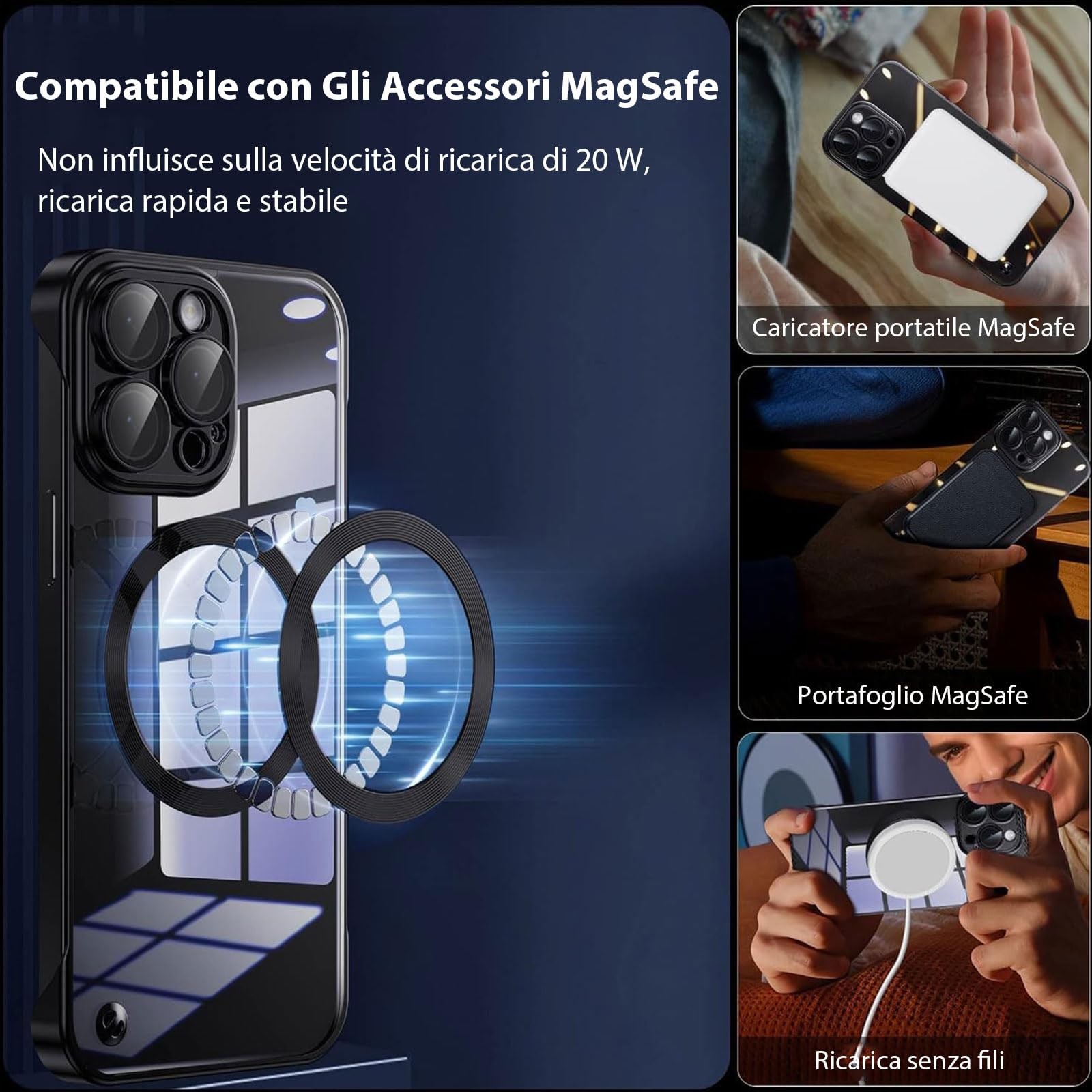 Coque sans cadre rigide iPhone 14 transparente compatible avec aimant MagSafe - 4