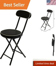 Convenient 12-Inch Cushioned Folding Stool - Ideal for Indoor & Outdoor Use