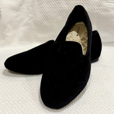 Birdies Black Velvet Flats Loafers Shoes Womens 8 Slip On Comfort