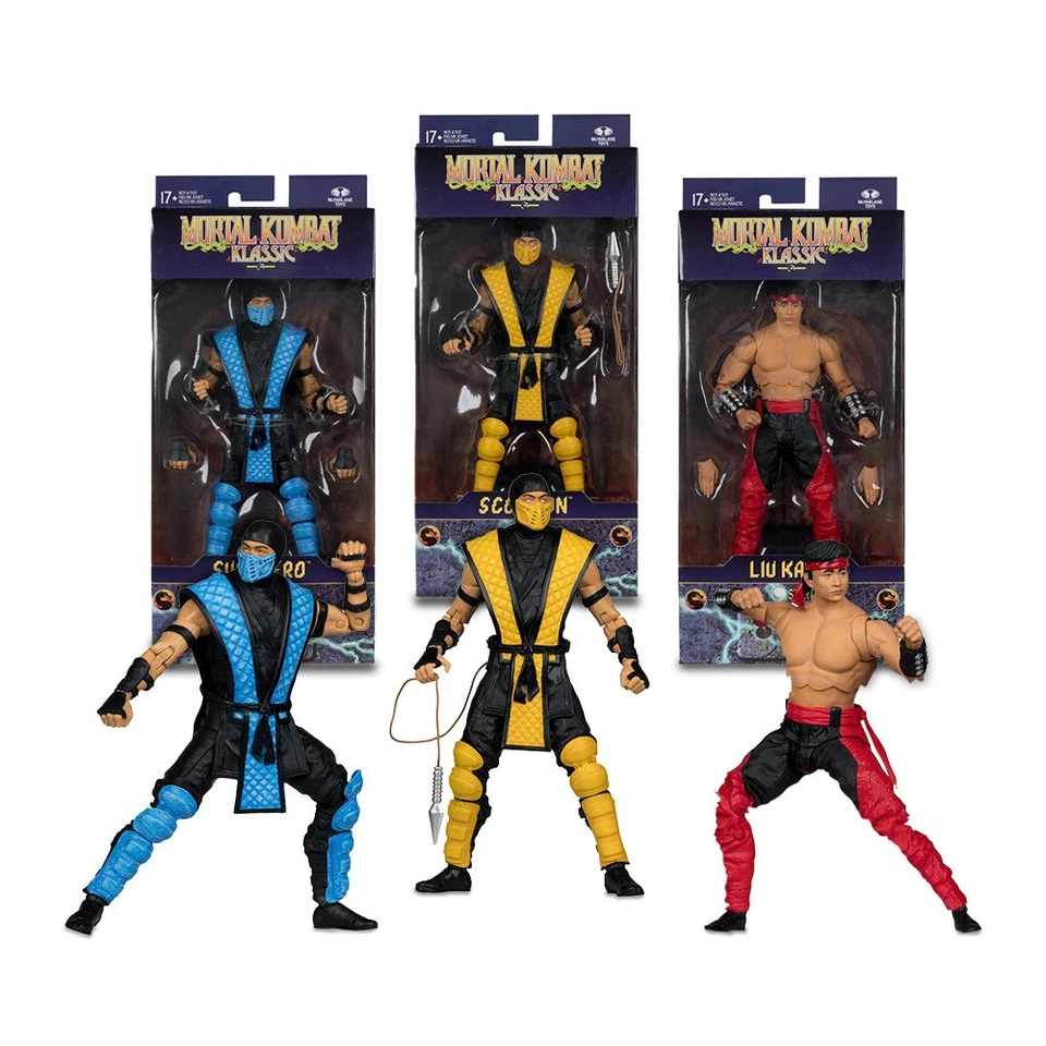 McFarlane Toys Mortal Kombat Scorpion SubZero Liu Kang 7In Action Figures Bundle