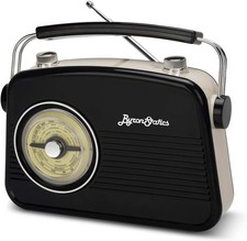  NEW ByronStatics Retro AM FM Radio Black