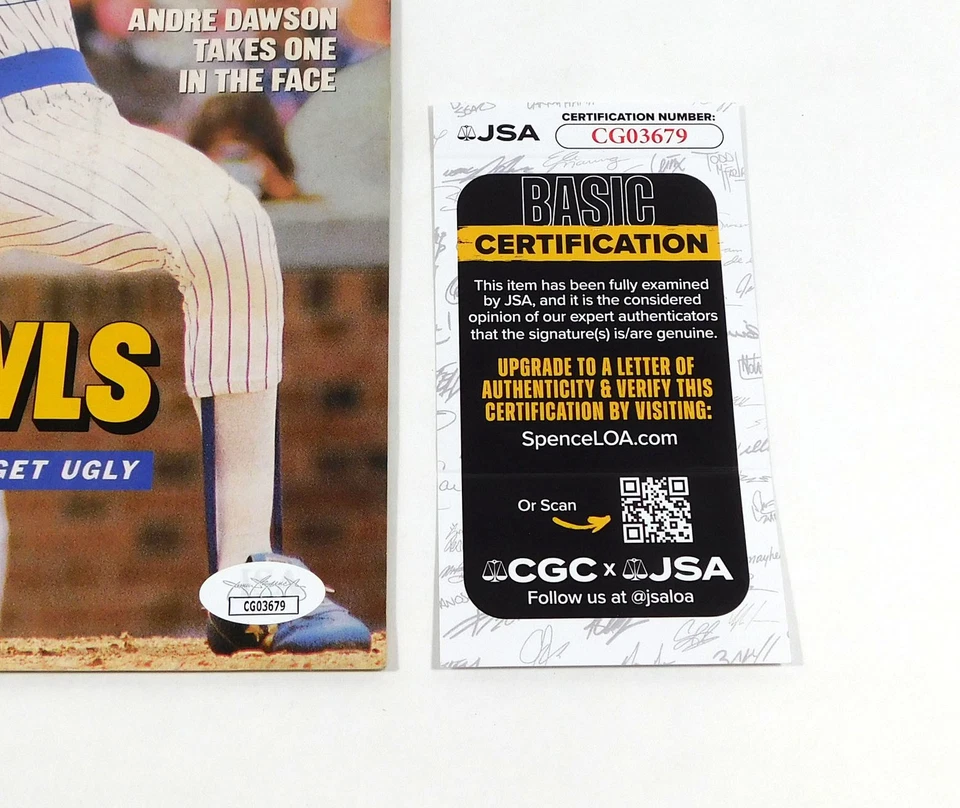 Andre Dawson Signed Sports Illustrated Magazine 7-20-87 Cubs JSA Auto - Image 3 of 3