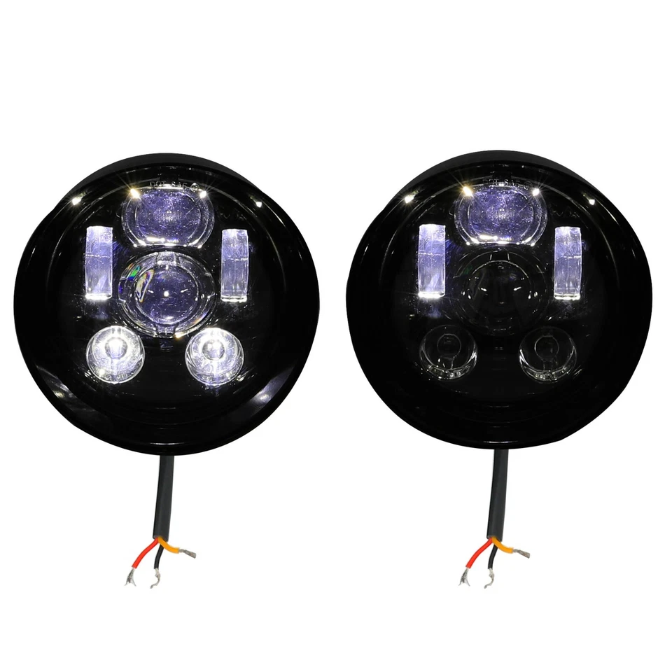 Lámpara de faro de bala grande 6 LED 6" para Sportster XL Dyna Softail Chopper negra Foto 3 de 4