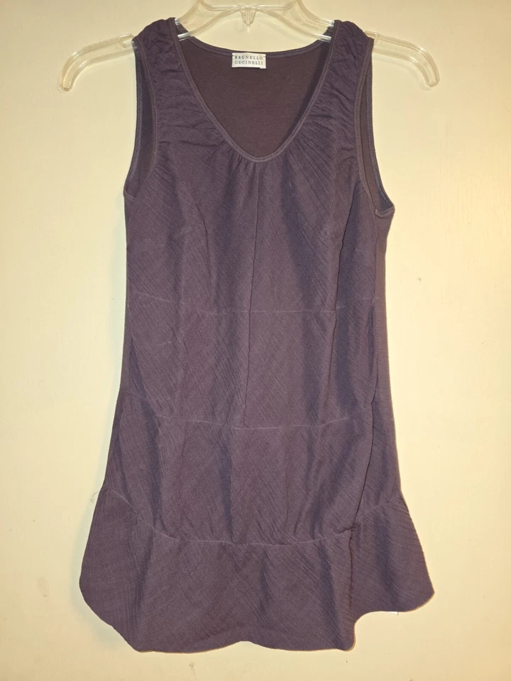 AUTÉNTICA Blusa Camisa Brunello Cucinelli Mezcla Lana Seda Top S Diseñador Púrpura Foto 2 de 4