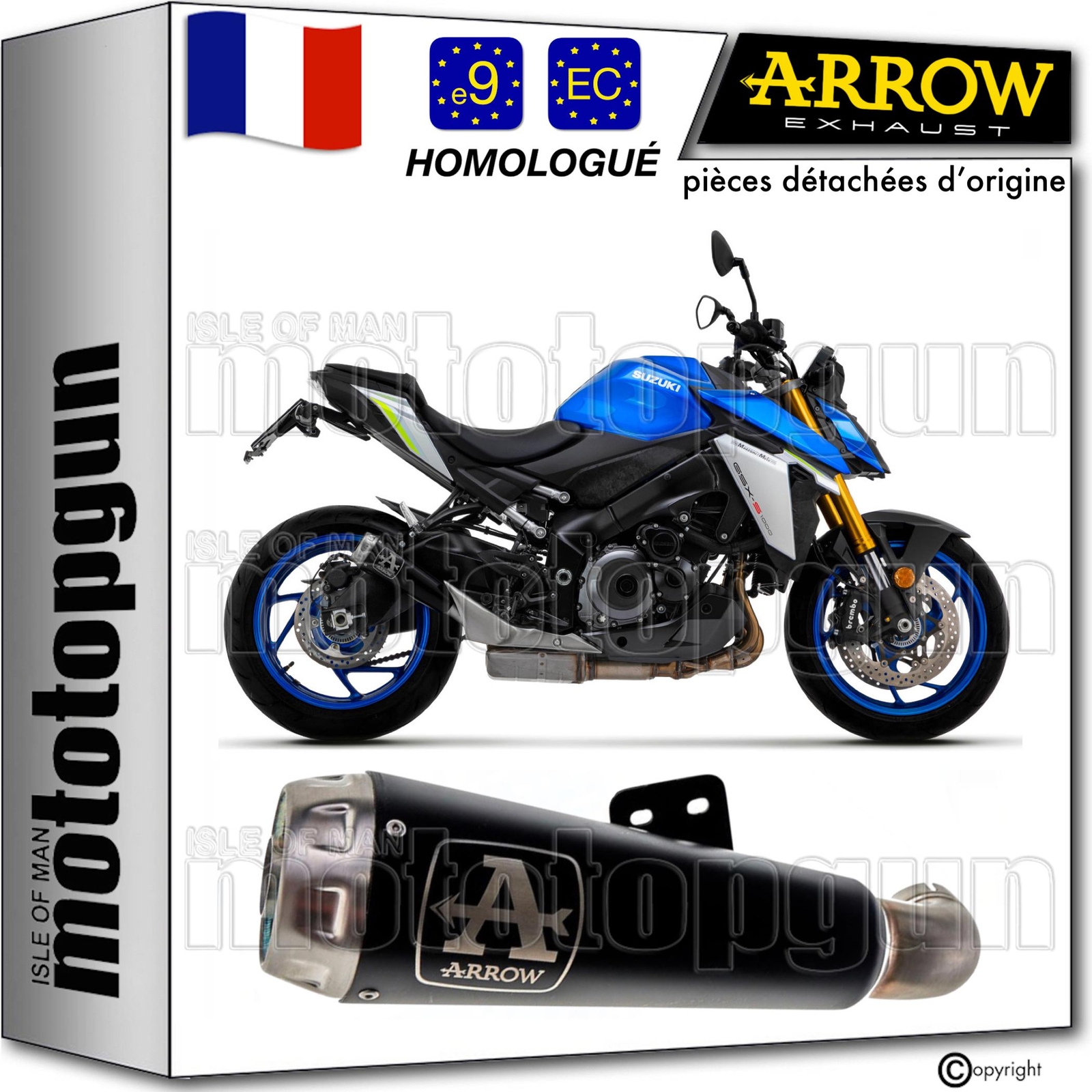 Pot echappement Arrow Pro-Race noir moto Suzuki GSX-S 1000 GT 2021 21
