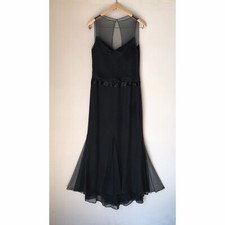 Vera Wang White Gold Label Black Silk Gown 8 Medium