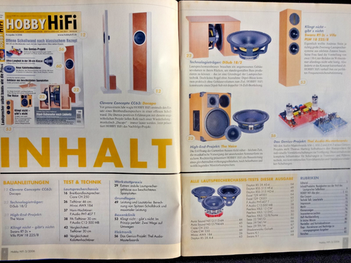 HOBBY HIFI 4/06,CIARE ch 250,MIVOC AWX 184,P AUDIO PHT 407,SEAS 22 TAF/G;29 TAF/ - Bild 2 von 4