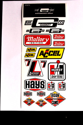 MR. GASKET PERFORMANCE GROUP VARIETY 21 CT. RACING DECAL STICKER SHEET