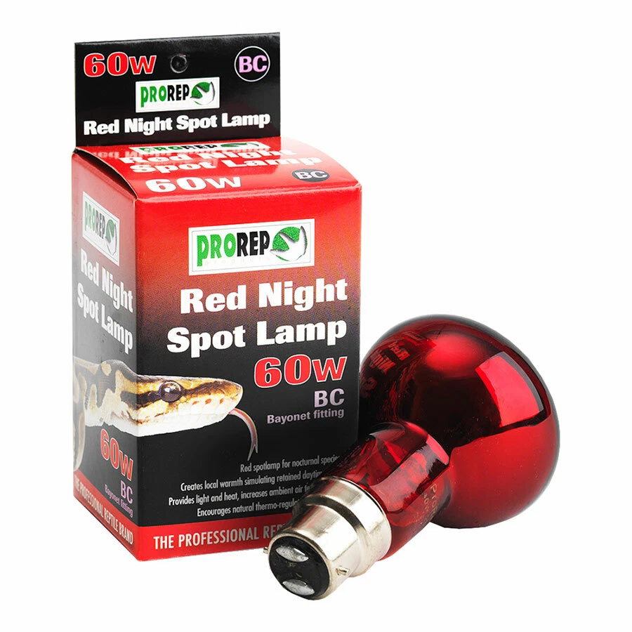 ProRep Reptile Bulb 60W Heat Basking Red Night Light Nocturnal Spot Lamp BC