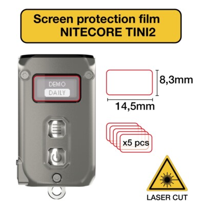 NITECORE TINI2 Displayschutzfolie kratzfest LCD Bildschirmschoner