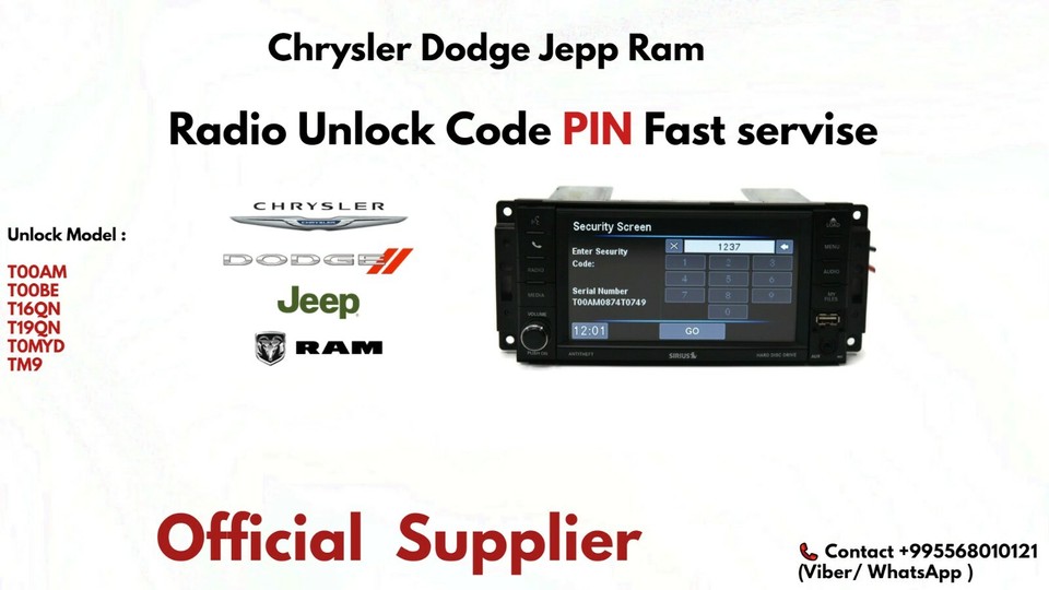 Unlock Code For JEEP PATRIOT CHEROKEE WRANGLER CHRYSLER DODGE