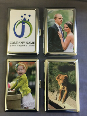 Custom Create Your Own Silver Cigarette Case / Metal Wallet Card Money  Holder