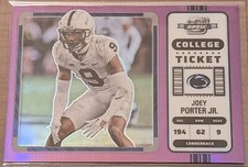JOEY PORTER JR 2023 Contenders Optic Draft Picks 21 Purple College Ticket /49 RC